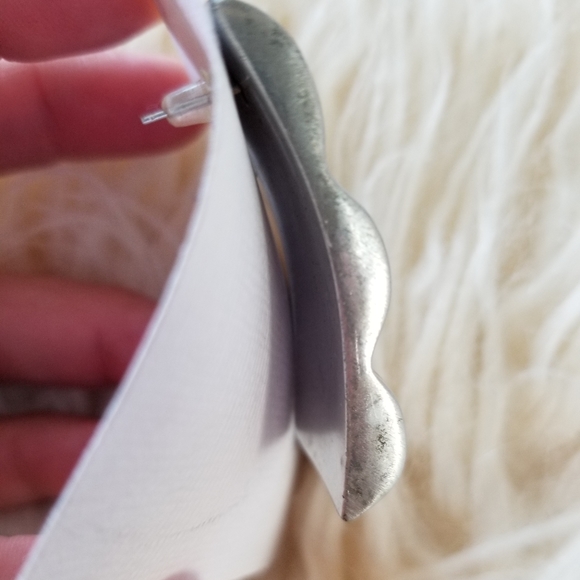 Stunning Art Deco Style Bold Silver Tone Earrings - Picture 7 of 9